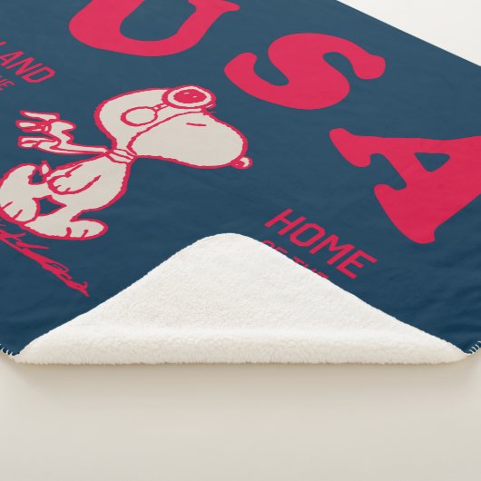 pinda's | Snoopy USA Land of the Free Sherpa Deken (3/4)