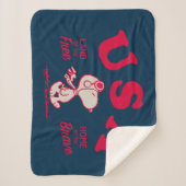 pinda's | Snoopy USA Land of the Free Sherpa Deken (Voorkant)