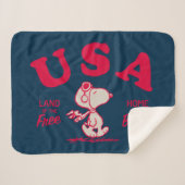 pinda's | Snoopy USA Land of the Free Sherpa Deken (Voorkant (horizontaal))