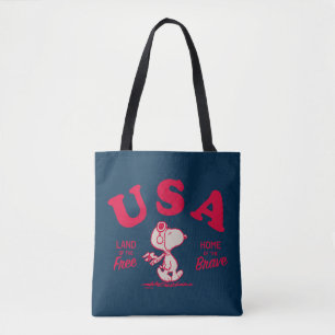 pinda's   Snoopy USA Land of the Free Tote Bag