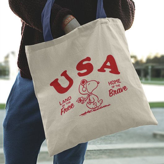 pinda's | Snoopy USA Land of the Free Tote Bag
