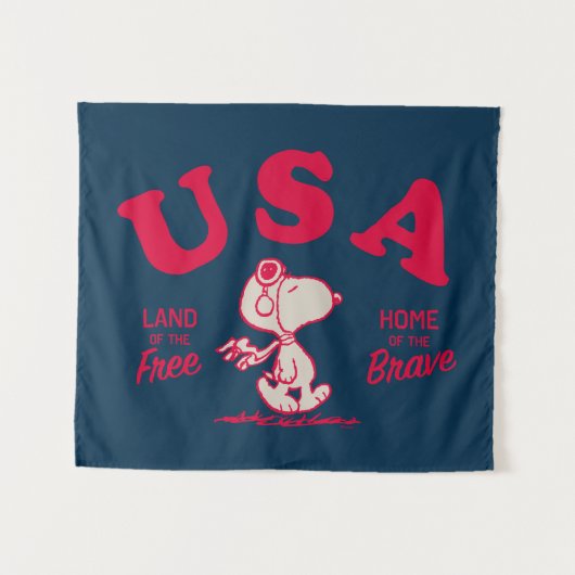 pinda's | Snoopy USA Land of the Free Wandkleed (Voorkant (horizontaal))