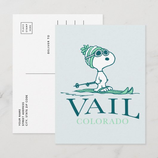 pinda's | Snoopy Vail Colorado Briefkaart (Voorkant / Achterkant)
