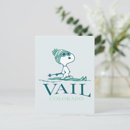 pinda's | Snoopy Vail Colorado Briefkaart (Staand voorkant)