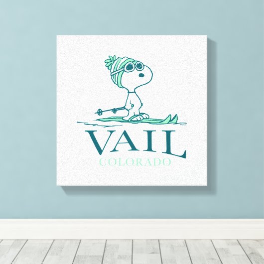 pinda's | Snoopy Vail Colorado Canvas Afdruk (Insitu (Houten vloer))