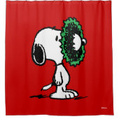 pinda's | Snoopy voor de Feestdagen Douchegordijn (Voorkant)