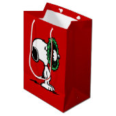 pinda's | Snoopy voor de Feestdagen Medium Cadeauzakje (Voorkant Gekanteld)
