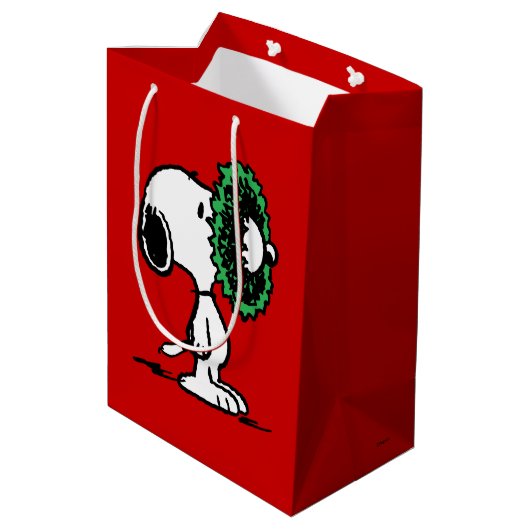 pinda's | Snoopy voor de Feestdagen Medium Cadeauzakje (Achterkant Gekanteld)