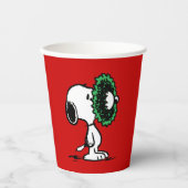 pinda's | Snoopy voor de Feestdagen Papieren Bekers (Voorkant)