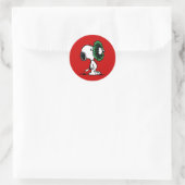 pinda's | Snoopy voor de Feestdagen Ronde Sticker (Tas)