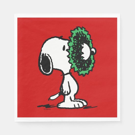 pinda's | Snoopy voor de Feestdagen Servet (Voorkant)