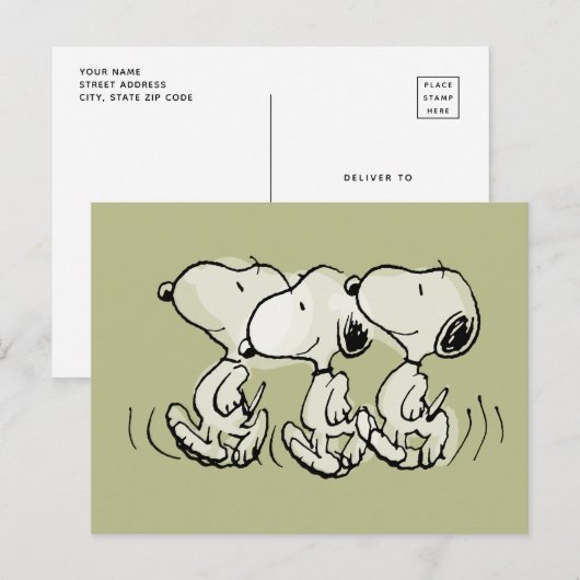pinda's | Snoopy Walking Tall Briefkaart (Voorkant / Achterkant)