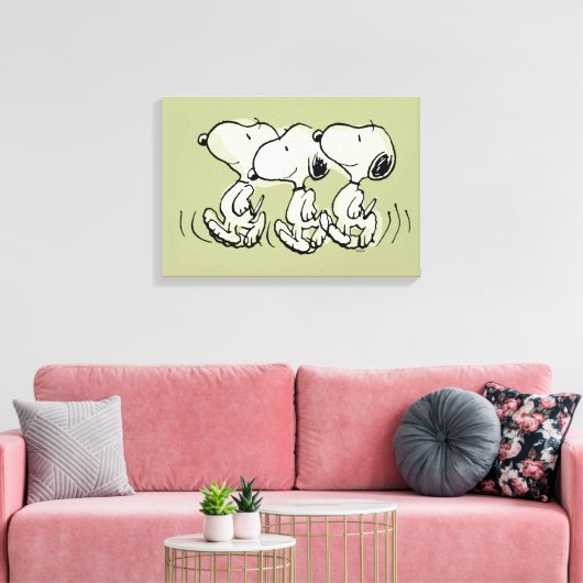 pinda's | Snoopy Walking Tall Canvas Afdruk (Insitu (Woonkamer))