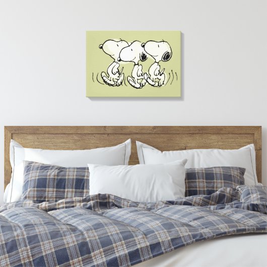 pinda's | Snoopy Walking Tall Canvas Afdruk (Insitu (Slaapkamer))