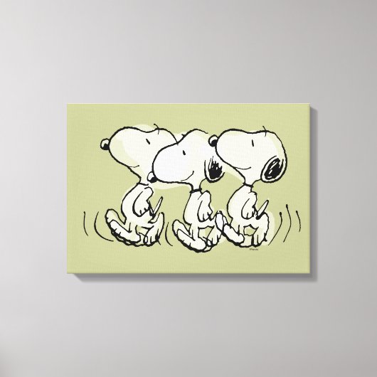 pinda's | Snoopy Walking Tall Canvas Afdruk (Voorkant)