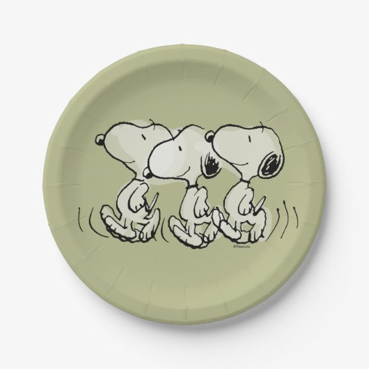 pinda's | Snoopy Walking Tall Papieren Bordje (Voorkant)