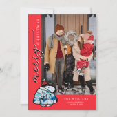 Pinda's Snoopy Winter Puffer Jack Feestdagenkaart (Voorkant)