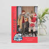 Pinda's Snoopy Winter Puffer Jack Feestdagenkaart (Staand voorkant)