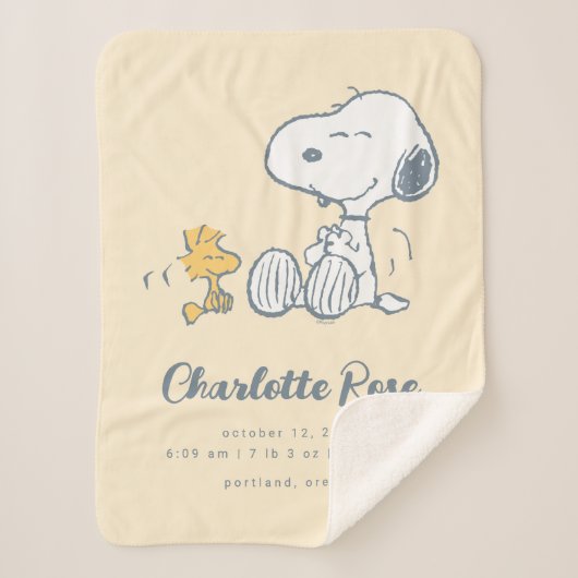 pinda's | Snoopy & Woodstock Baby Sherpa Deken (Voorkant)
