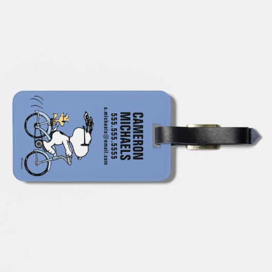 pinda's | Snoopy & Woodstock Bicycle Bagagelabel (Achterkant horizontaal)