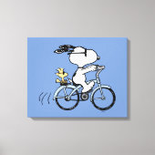 pinda's | Snoopy & Woodstock Bicycle Canvas Afdruk (Voorkant)
