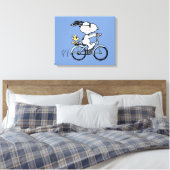 pinda's | Snoopy & Woodstock Bicycle Canvas Afdruk (Insitu (Slaapkamer))