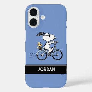 pinda's   Snoopy & Woodstock Bicycle iPhone 16 Hoesje