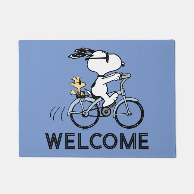 pinda's | Snoopy & Woodstock Bicycle Deurmat (Voorkant)