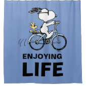 pinda's | Snoopy & Woodstock Bicycle Douchegordijn (Voorkant)