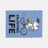 pinda's | Snoopy & Woodstock Bicycle Fleece Deken (Voorkant (Horizontaal))