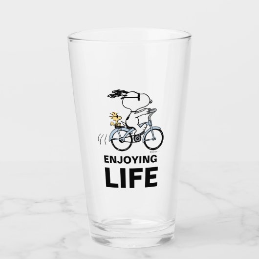 pinda's | Snoopy & Woodstock Bicycle Glas (Voorkant)
