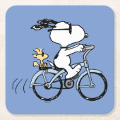 pinda's | Snoopy & Woodstock Bicycle Kartonnen Onderzetters (Voorkant)