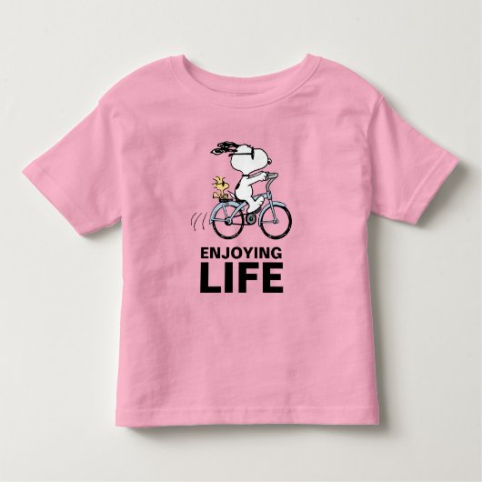 pinda's | Snoopy & Woodstock Bicycle Kinder Shirts (Voorkant)