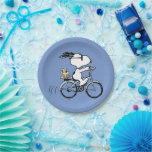 pinda's | Snoopy & Woodstock Bicycle Papieren Bordje<br><div class="desc">Bekijk dit geweldige Peanuts-ontwerp met Snoopy en Woodstock.</div>
