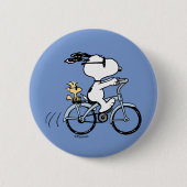pinda's | Snoopy & Woodstock Bicycle Ronde Button 5,7 Cm (Voorkant)