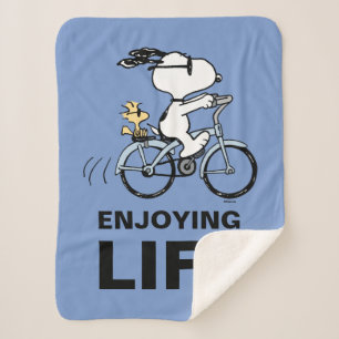 pinda's Snoopy & Woodstock Bicycle Sherpa Deken
