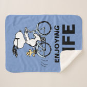 pinda's | Snoopy & Woodstock Bicycle Sherpa Deken (Voorkant (horizontaal))