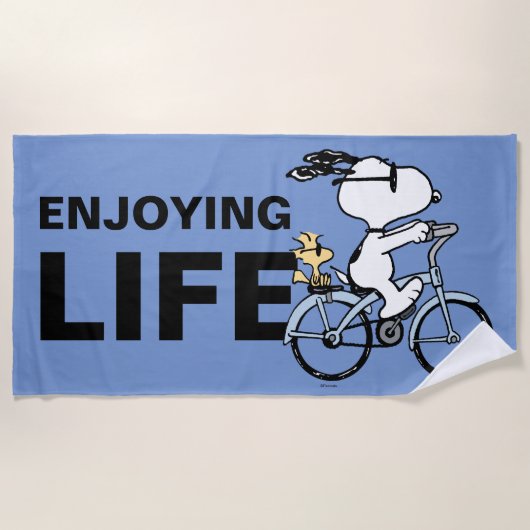 pinda's | Snoopy & Woodstock Bicycle Strandlaken (Voorkant)
