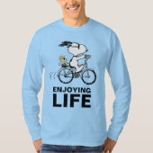 pinda's | Snoopy & Woodstock Bicycle T-shirt (Voorkant)