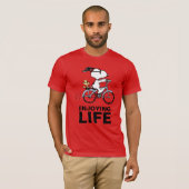 pinda's | Snoopy & Woodstock Bicycle T-shirt (Voorkant volledig)