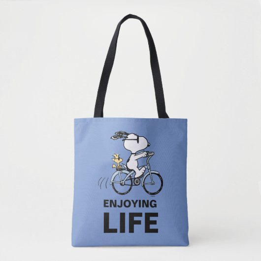 pinda's | Snoopy & Woodstock Bicycle Tote Bag (Voorkant)