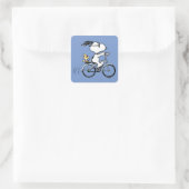 pinda's | Snoopy & Woodstock Bicycle Vierkante Sticker (Tas)