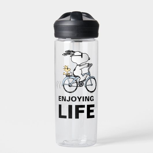 pinda's | Snoopy & Woodstock Bicycle Waterfles (Voorkant)