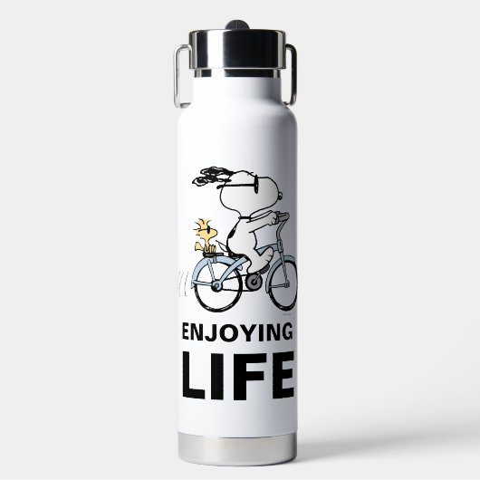 pinda's | Snoopy & Woodstock Bicycle Waterfles (Voorkant)