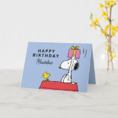 pinda's | Snoopy & Woodstock Birthday | Foto toevo Kaart (Gele Bloem)