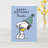 pinda's | Snoopy & Woodstock Birthday Hugs Kaart (Gele Bloem)