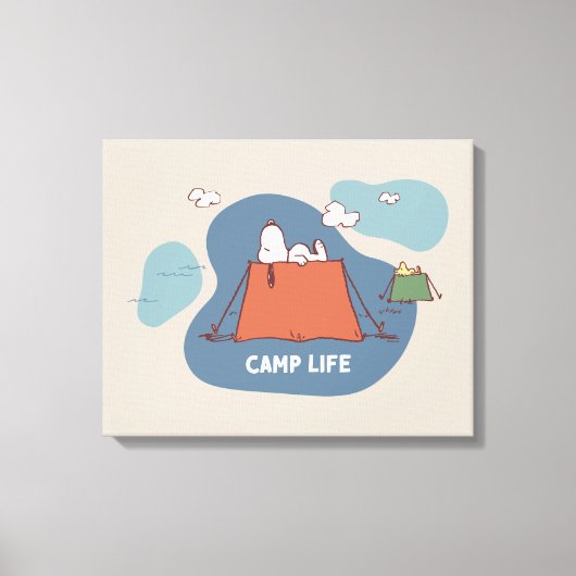 pinda's | Snoopy & Woodstock Camp Life Canvas Afdruk (Voorkant)