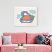 pinda's | Snoopy & Woodstock Camp Life Canvas Afdruk (Insitu (Woonkamer))