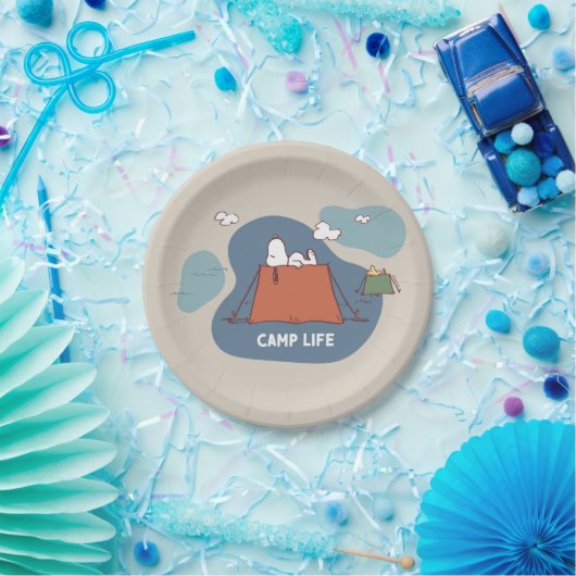pinda's | Snoopy & Woodstock Camp Life Papieren Bordje (Feest)