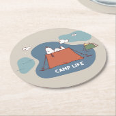 pinda's | Snoopy & Woodstock Camp Life Ronde Kartonnen Onderzetter (Gebogen)